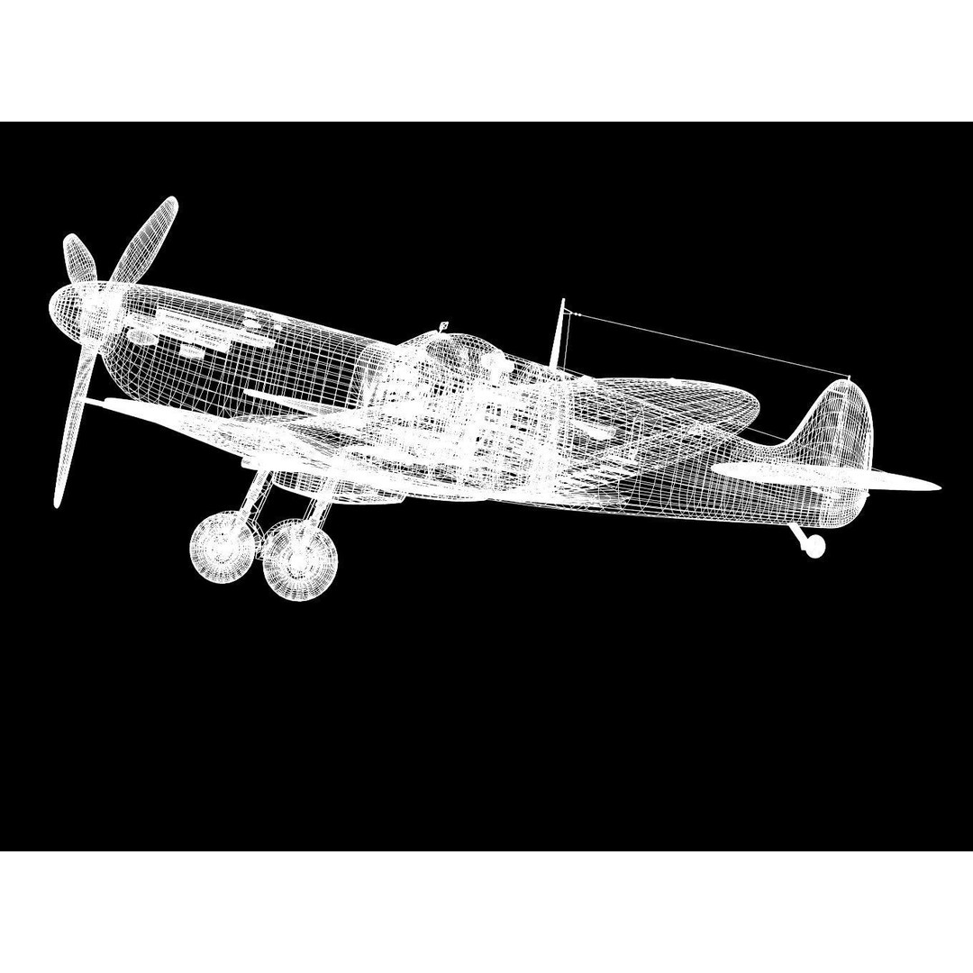 Supermarine Spitfire Mk-IIb 3D Model – High Poly Aircraft, FBX, OBJ