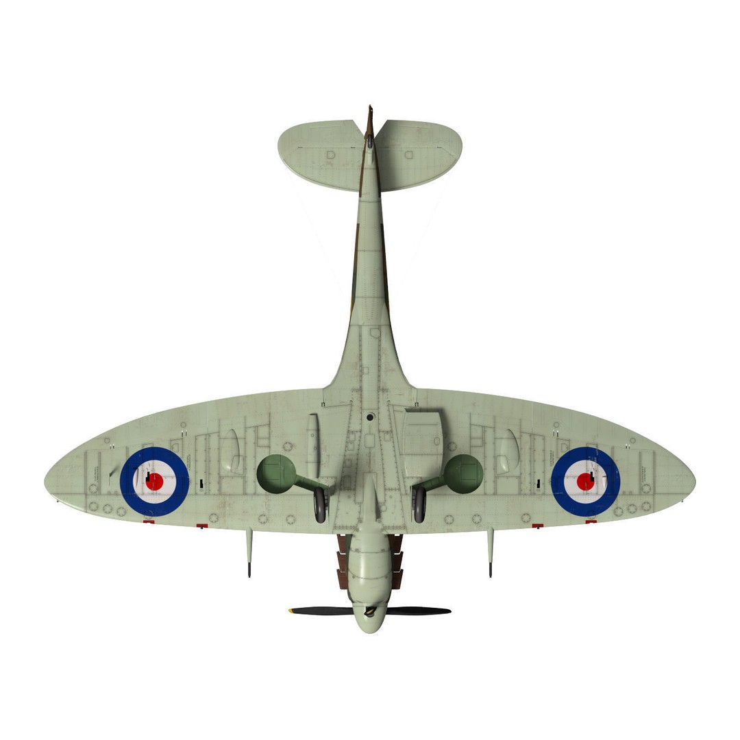 Supermarine Spitfire Mk-IIb 3D Model – High Poly Aircraft, FBX, OBJ - View 17