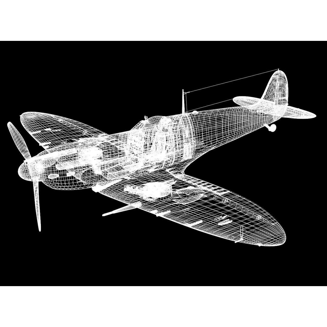 Supermarine Spitfire Mk-IIb 3D Model – High Poly Aircraft, FBX, OBJ - View 18