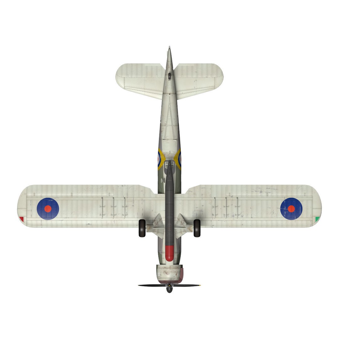 Fairey Albacore 3D Model – High Poly Military Aircraft, FBX & OBJ - View 12