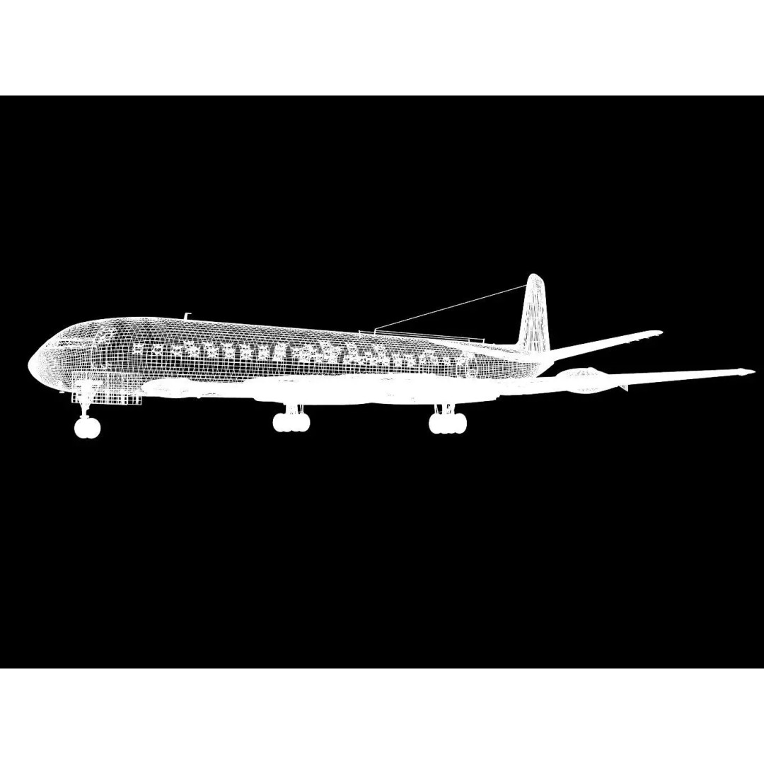 de Havilland DH.106 Comet MkIVC 3D Model – High Poly Jet Airliner, FBX