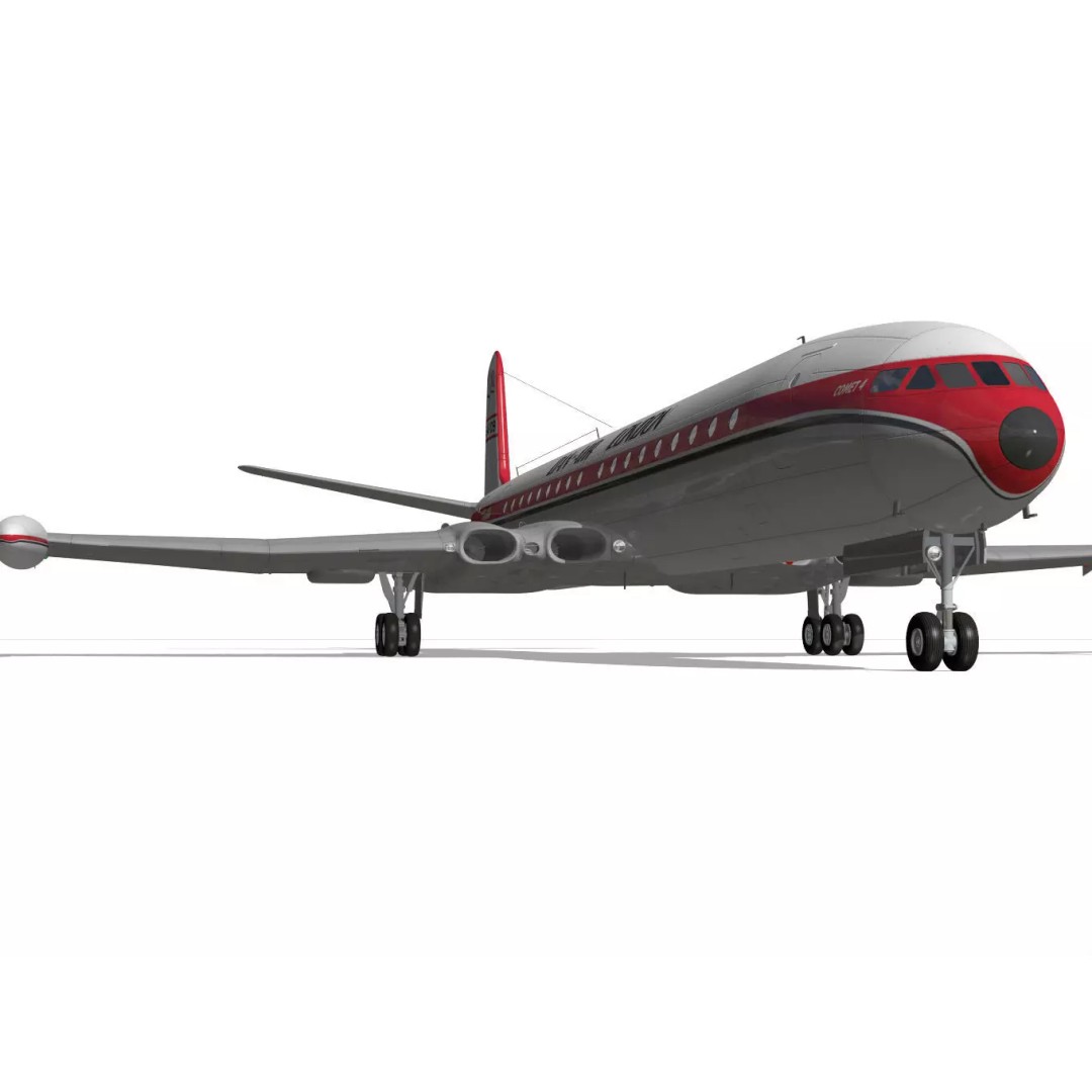 de Havilland DH.106 Comet MkIVC 3D Model – High Poly Jet Airliner, FBX - View 10