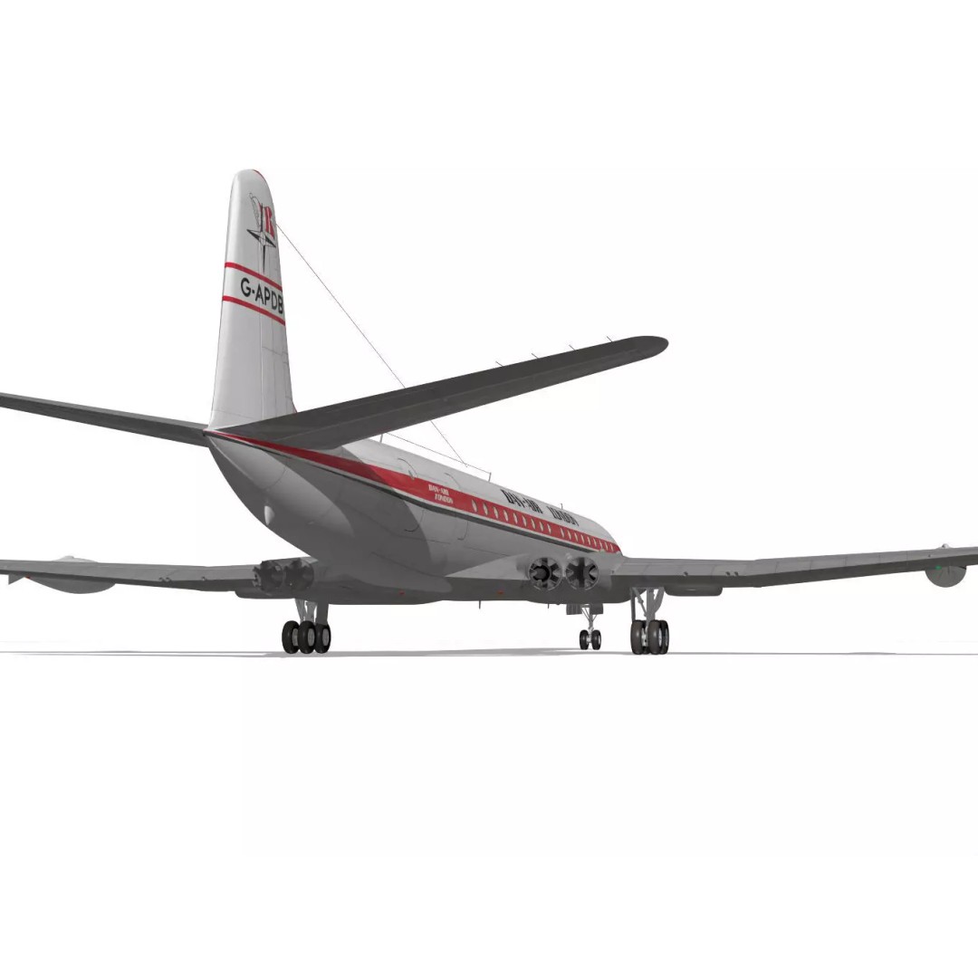 de Havilland DH.106 Comet MkIVC 3D Model – High Poly Jet Airliner, FBX - View 11