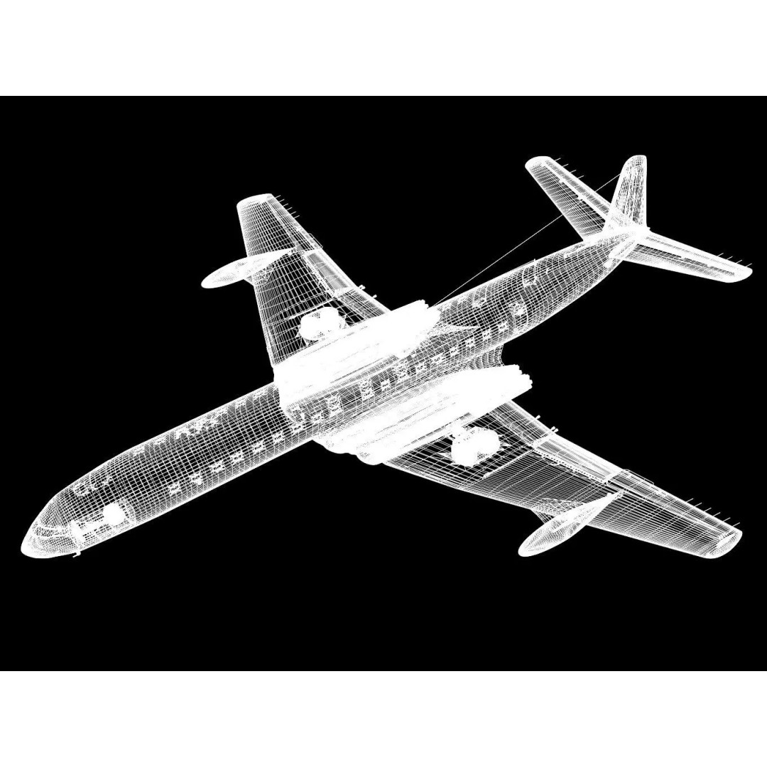 de Havilland DH.106 Comet MkIVC 3D Model – High Poly Jet Airliner, FBX - View 19