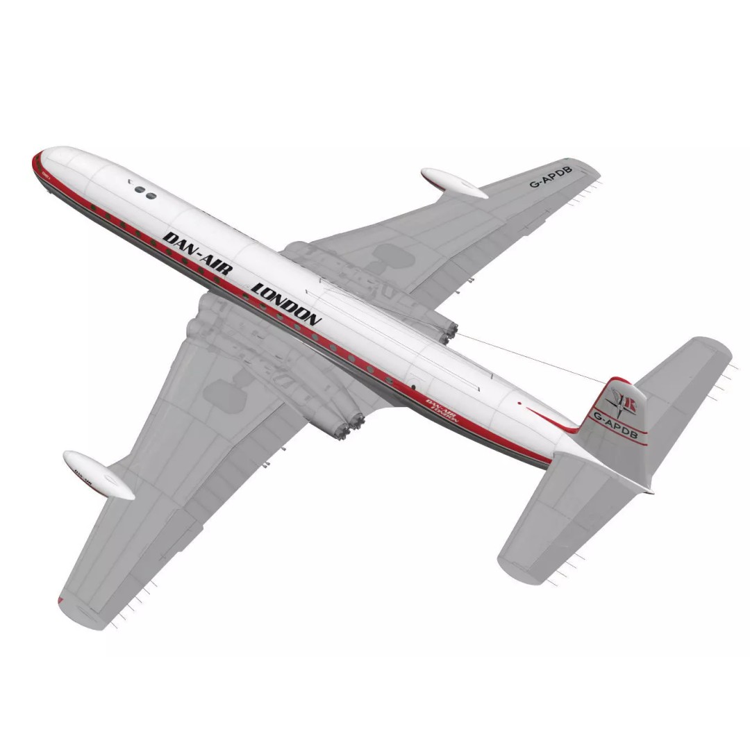 de Havilland DH.106 Comet MkIVC 3D Model – High Poly Jet Airliner, FBX - View 3