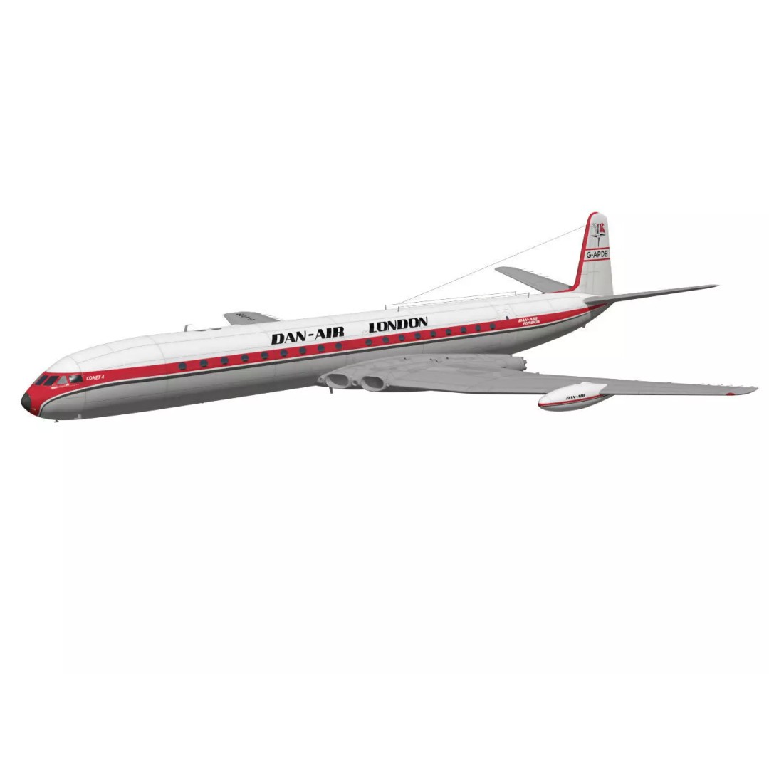 de Havilland DH.106 Comet MkIVC 3D Model – High Poly Jet Airliner, FBX - View 4