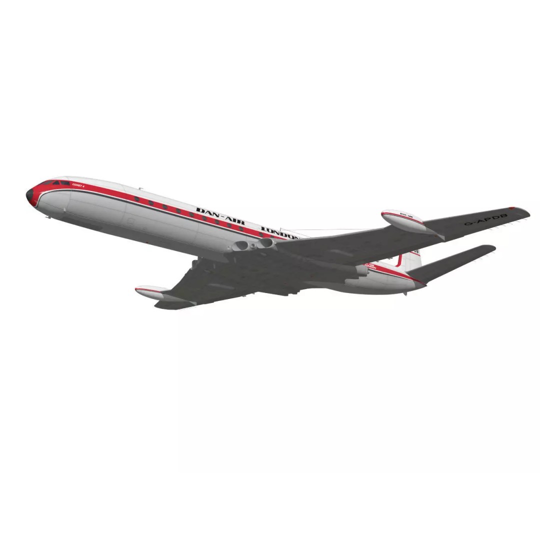 de Havilland DH.106 Comet MkIVC 3D Model – High Poly Jet Airliner, FBX - View 5