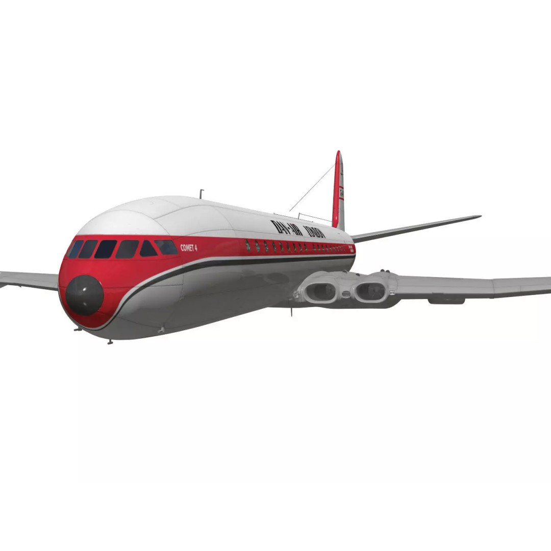 de Havilland DH.106 Comet MkIVC 3D Model – High Poly Jet Airliner, FBX - View 7