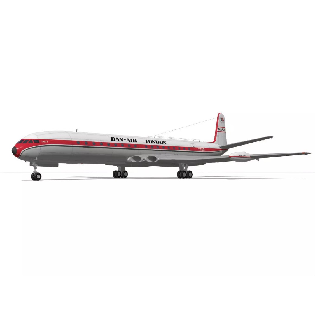 de Havilland DH.106 Comet MkIVC 3D Model – High Poly Jet Airliner, FBX - View 8