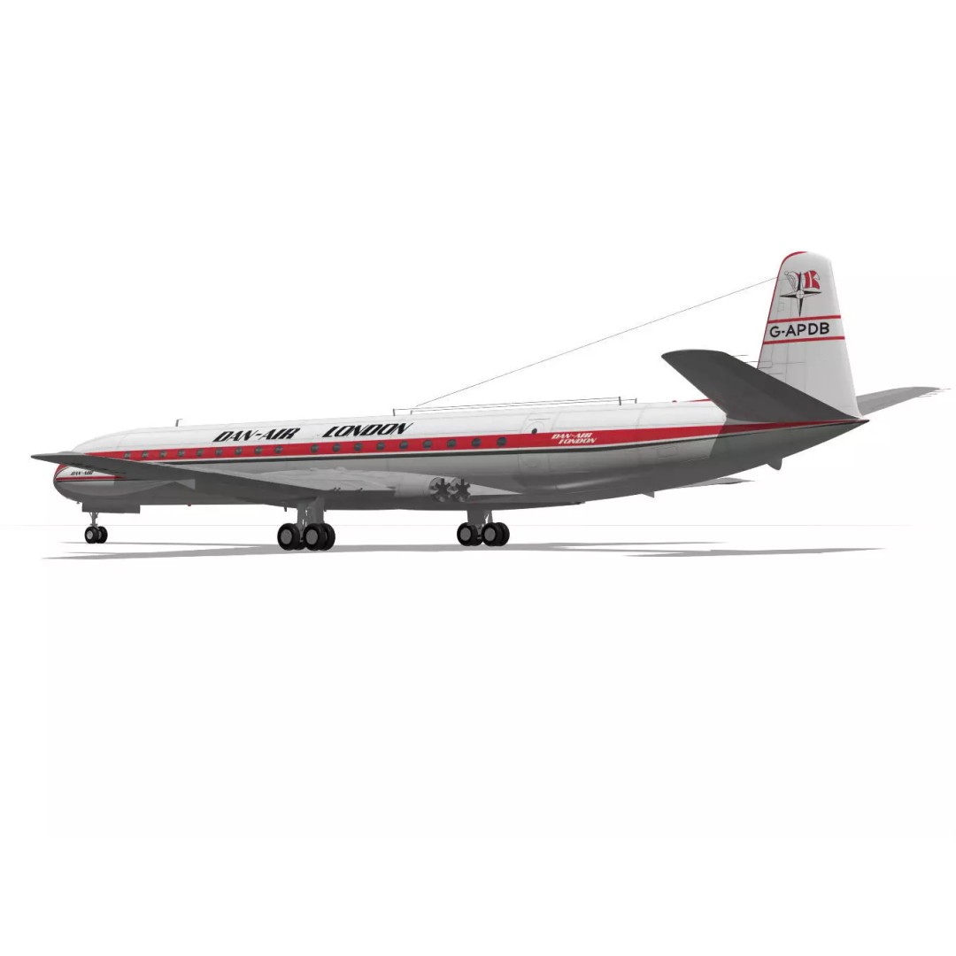 de Havilland DH.106 Comet MkIVC 3D Model – High Poly Jet Airliner, FBX - View 9