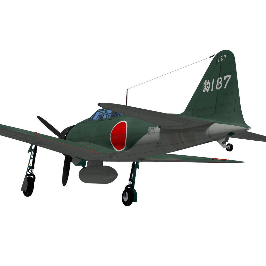 A6M2 Zero Fighter 3D Model – High Poly Aircraft for Animation, FBX - View 11