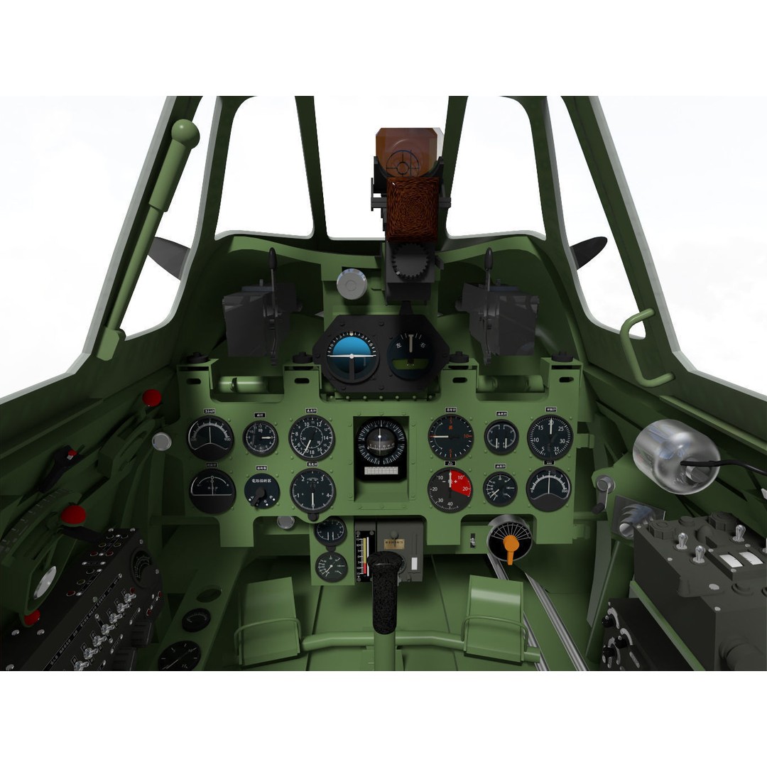 A6M2 Zero Fighter 3D Model – High Poly Aircraft for Animation, FBX - View 15