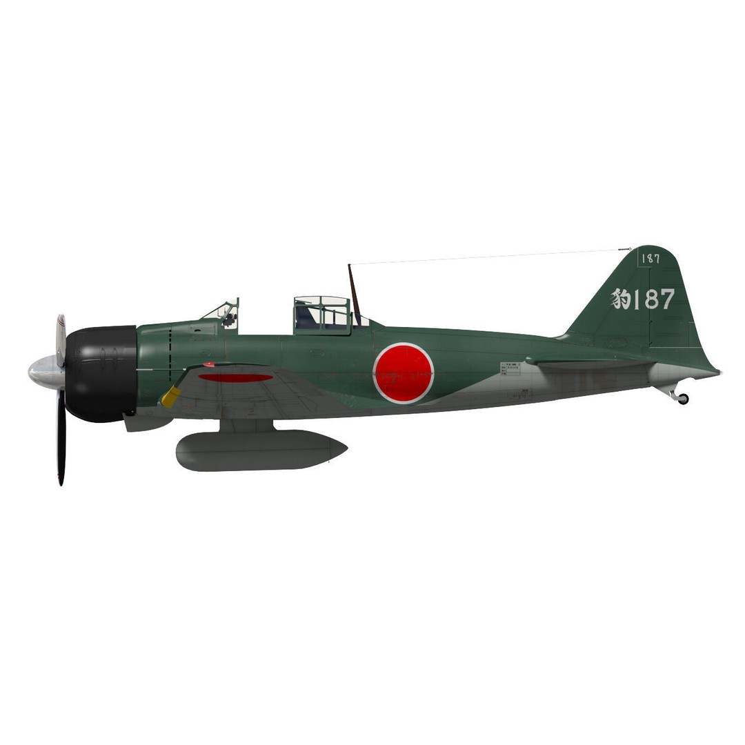 A6M2 Zero Fighter 3D Model – High Poly Aircraft for Animation, FBX - View 16