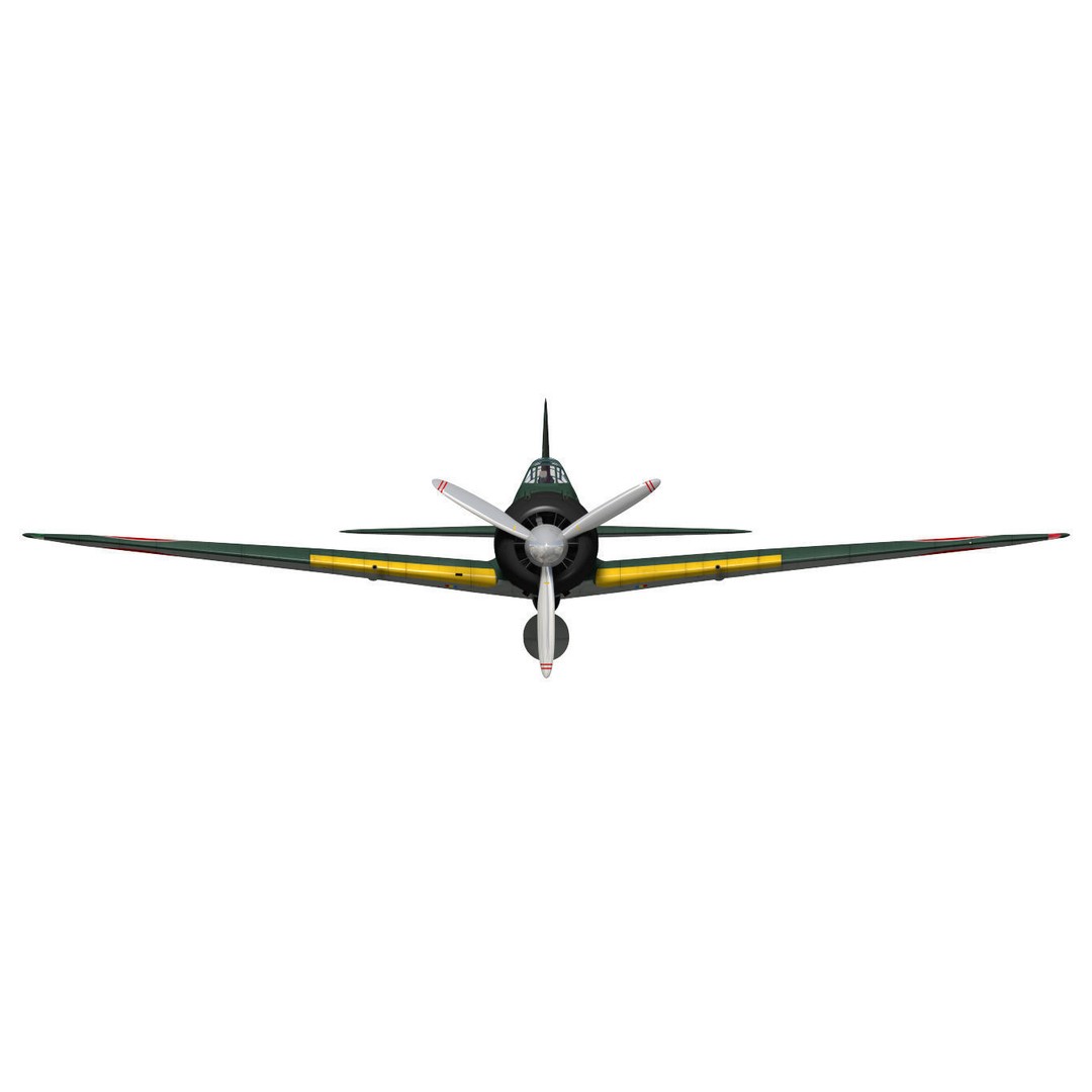 A6M2 Zero Fighter 3D Model – High Poly Aircraft for Animation, FBX - View 18