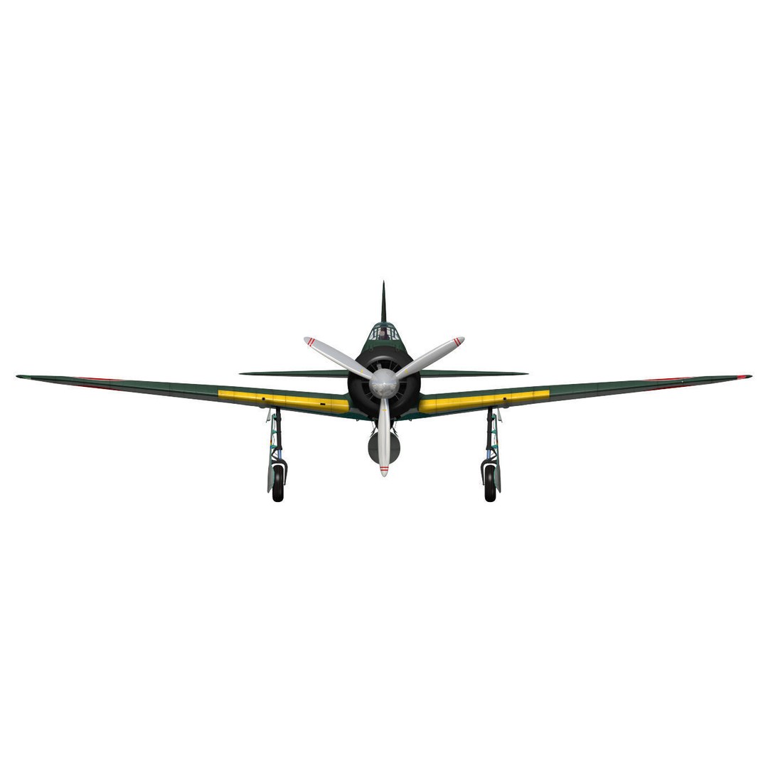 A6M2 Zero Fighter 3D Model – High Poly Aircraft for Animation, FBX - View 19