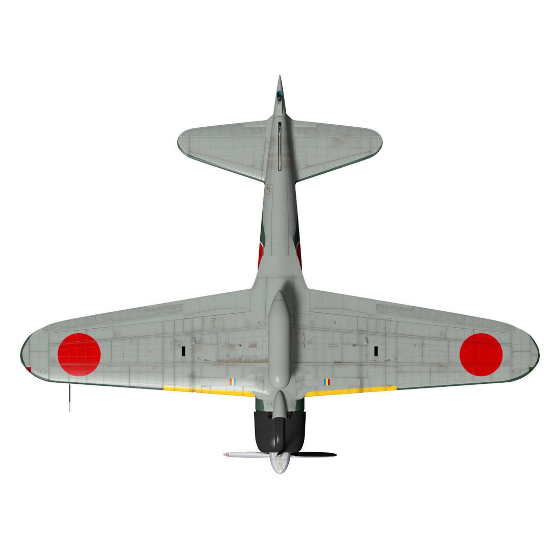 A6M2 Zero Fighter 3D Model – High Poly Aircraft for Animation, FBX - View 21