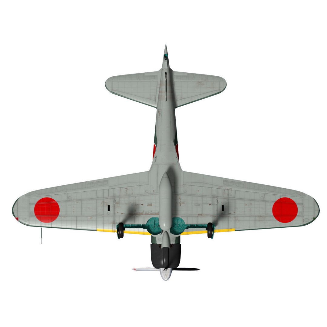 A6M2 Zero Fighter 3D Model – High Poly Aircraft for Animation, FBX - View 22
