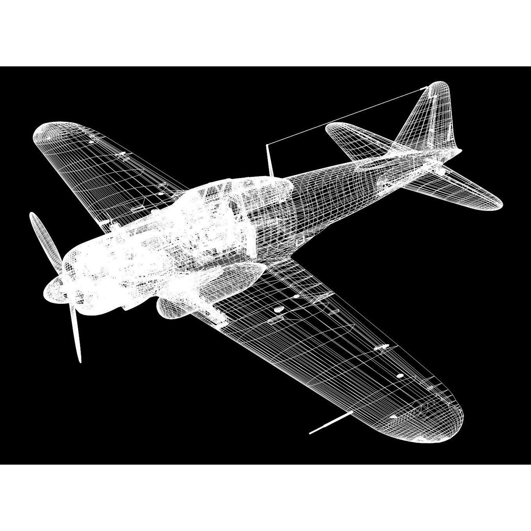 A6M2 Zero Fighter 3D Model – High Poly Aircraft for Animation, FBX - View 23