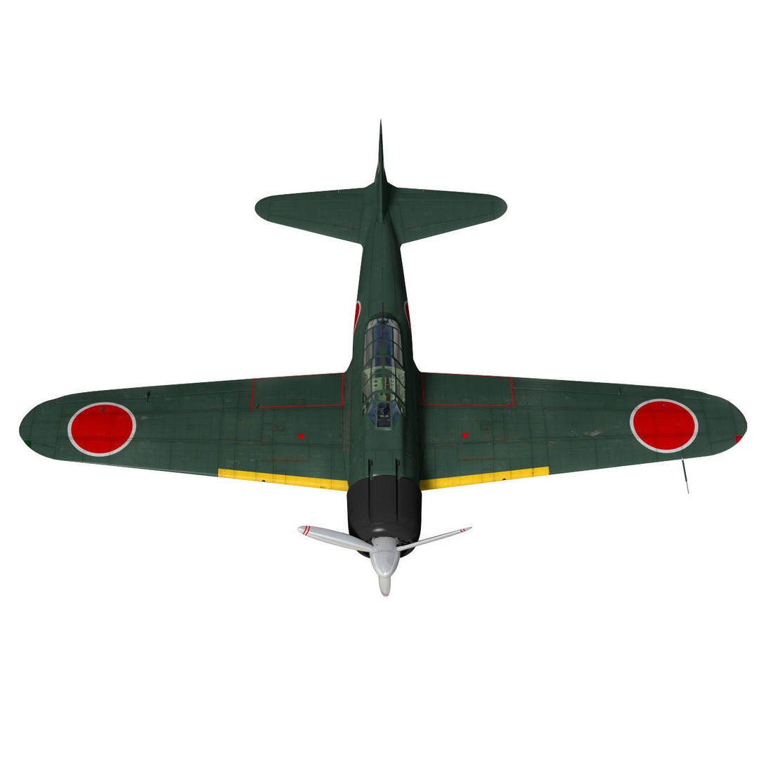 A6M2 Zero Fighter 3D Model – High Poly Aircraft for Animation, FBX - View 6