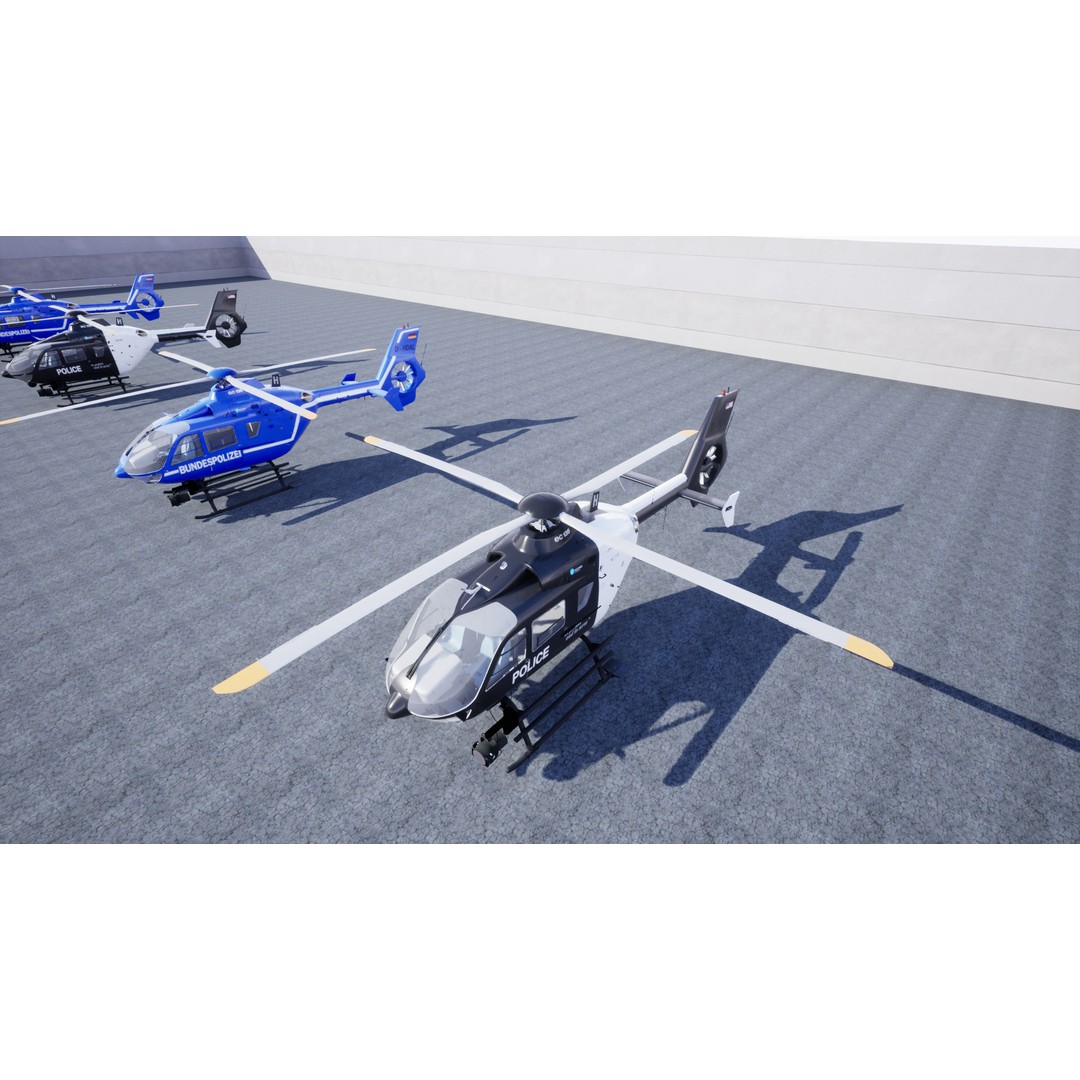 Police Helicopter 3D Model – Low Poly Game Asset, Unreal Engine