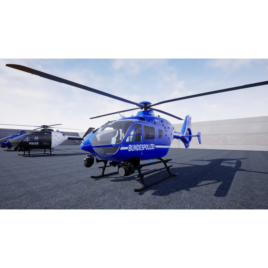 Police Helicopter 3D Model – Low Poly Game Asset, Unreal Engine - View 13