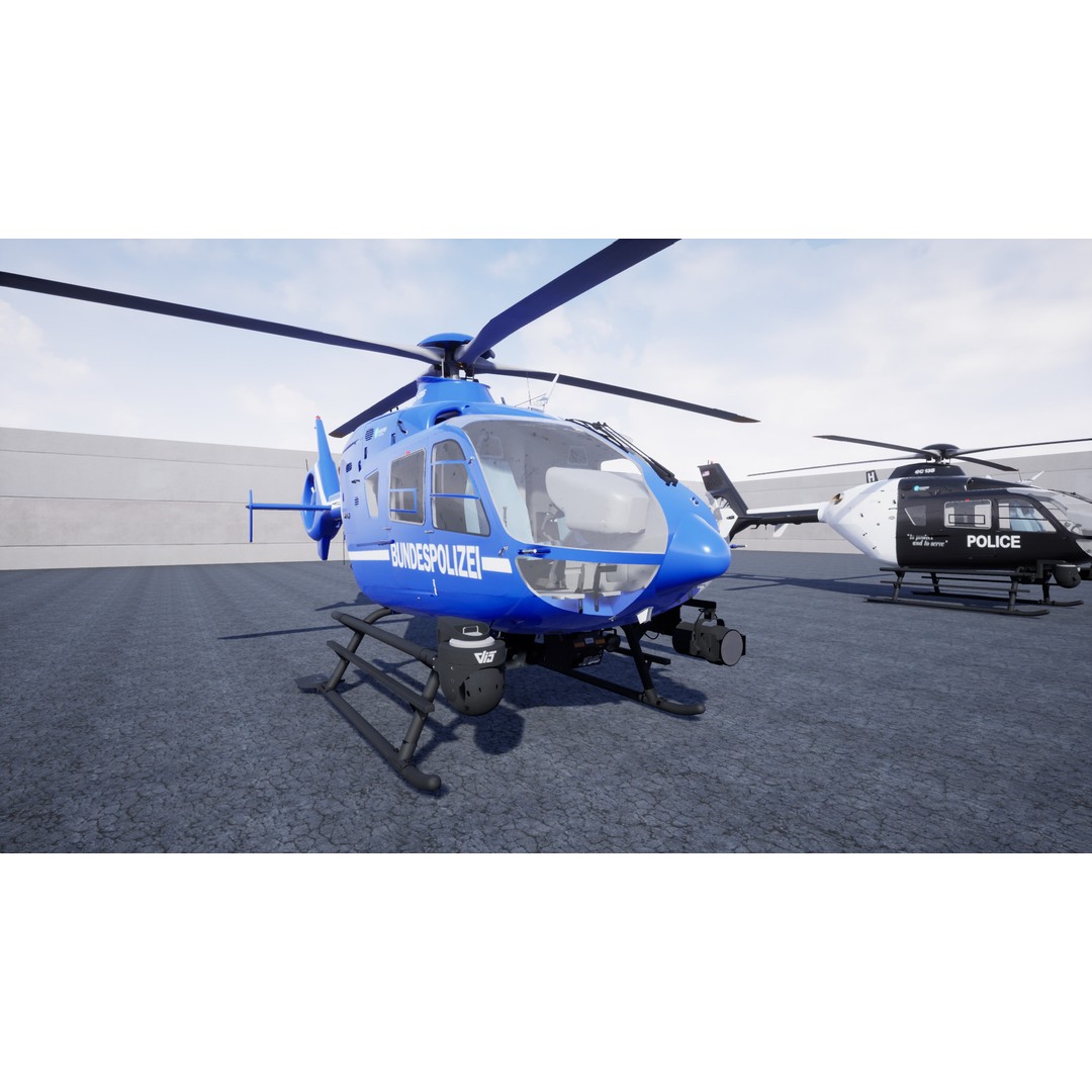 Police Helicopter 3D Model – Low Poly Game Asset, Unreal Engine - View 14