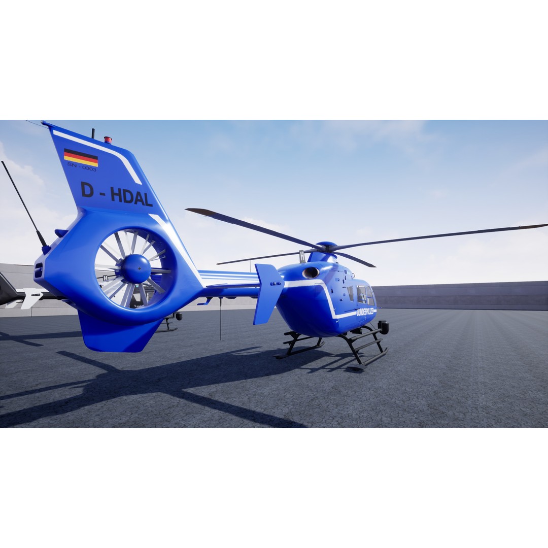Police Helicopter 3D Model – Low Poly Game Asset, Unreal Engine - View 15