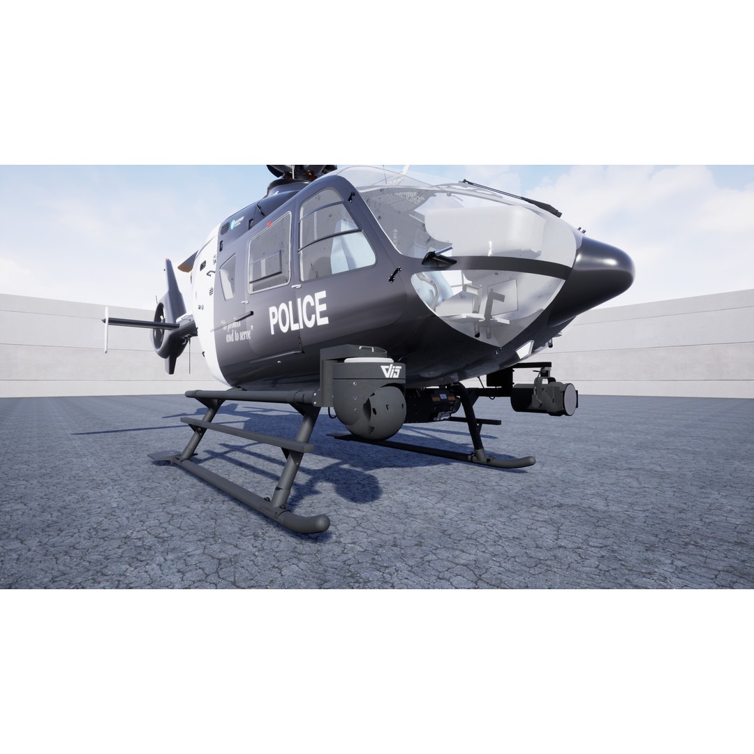 Police Helicopter 3D Model – Low Poly Game Asset, Unreal Engine - View 4