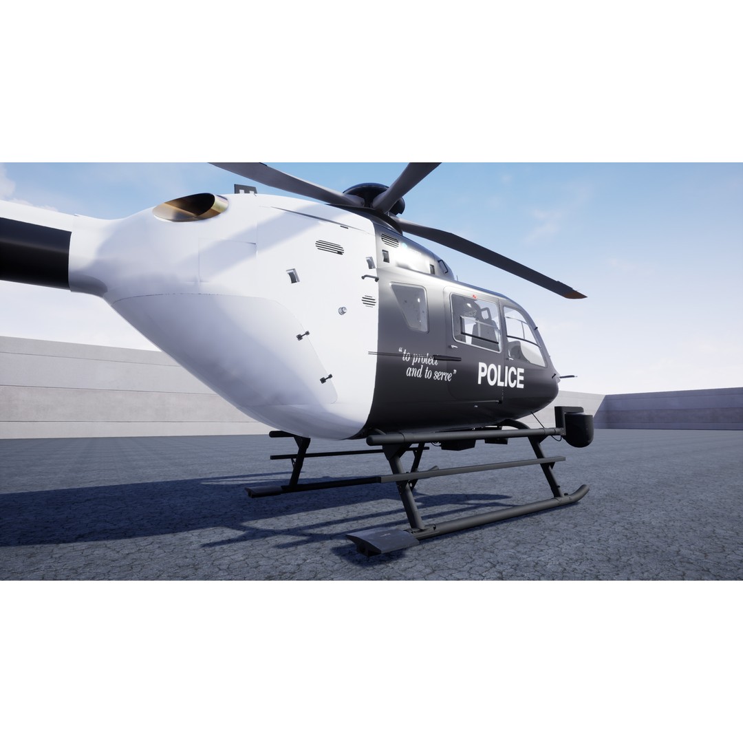 Police Helicopter 3D Model – Low Poly Game Asset, Unreal Engine - View 5