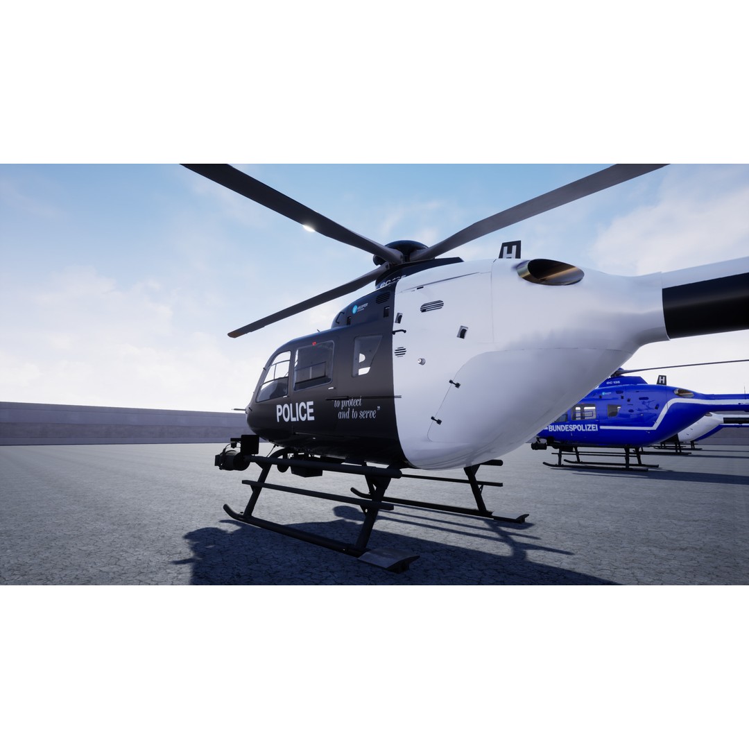 Police Helicopter 3D Model – Low Poly Game Asset, Unreal Engine - View 8