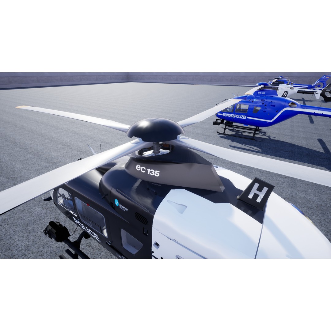 Police Helicopter 3D Model – Low Poly Game Asset, Unreal Engine - View 9