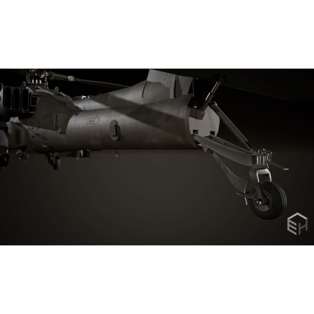 Apache AH-64D Longbow 3D Model – Low Poly Game Ready Helicopter, FBX - View 10
