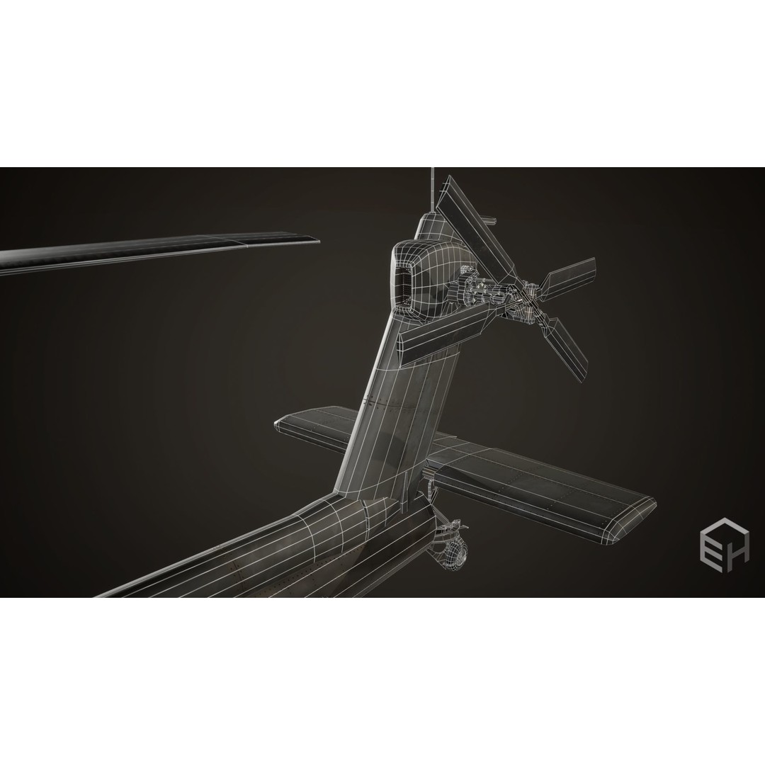 Apache AH-64D Longbow 3D Model – Low Poly Game Ready Helicopter, FBX - View 13