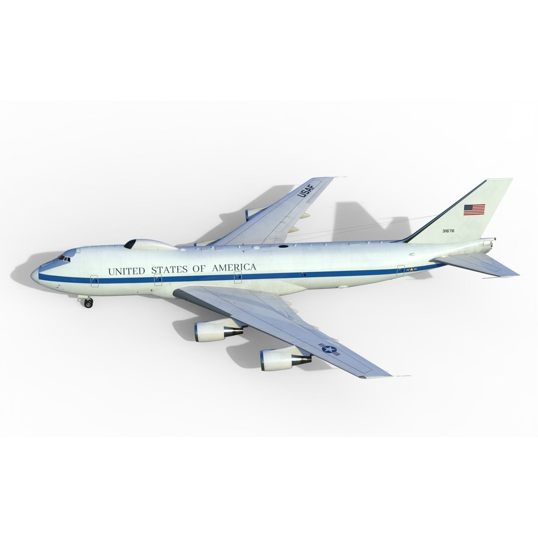 Boeing E-4 Doomsday Plane 3D Model – PBR Aircraft Asset, FBX, Blender - View 10