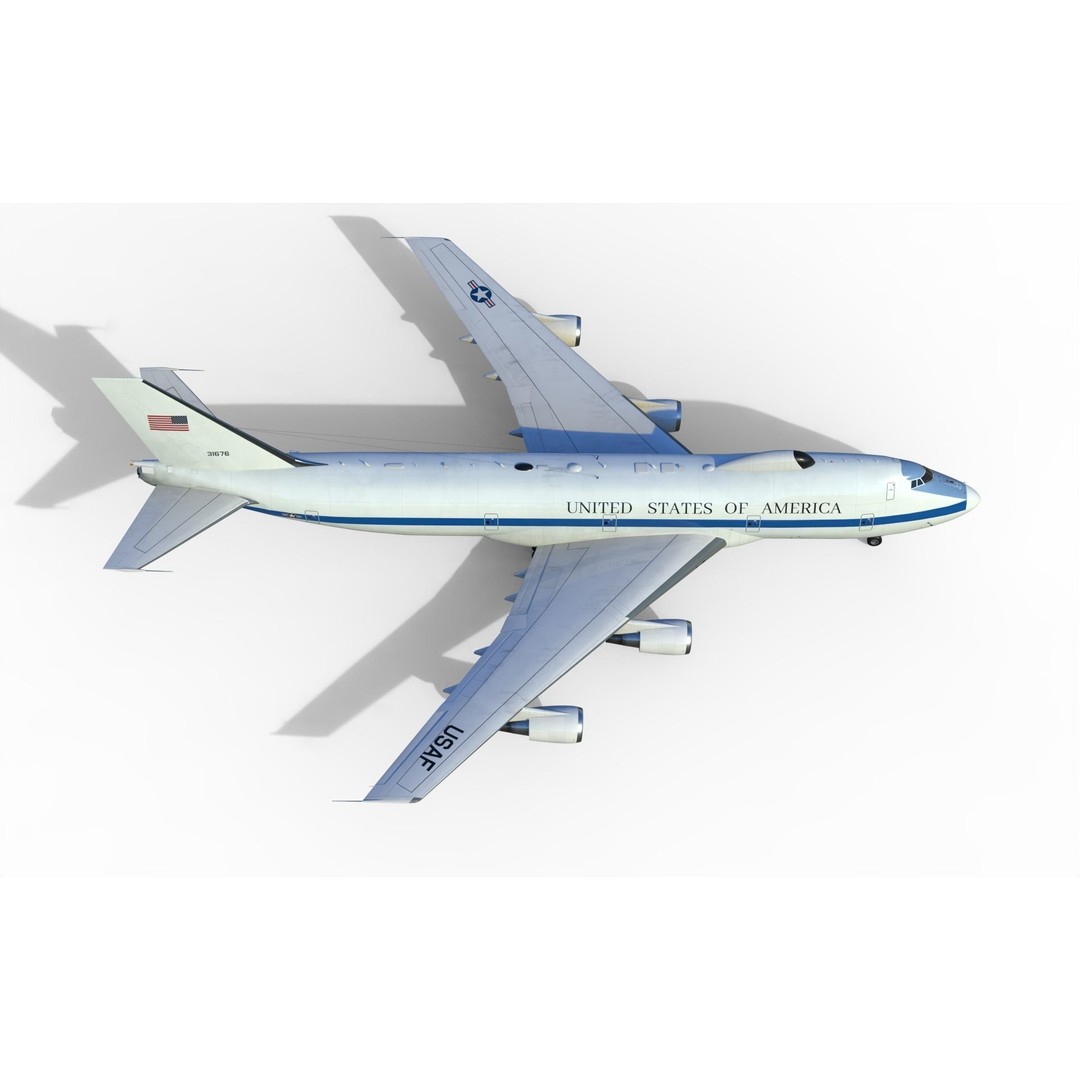Boeing E-4 Doomsday Plane 3D Model – PBR Aircraft Asset, FBX, Blender - View 13