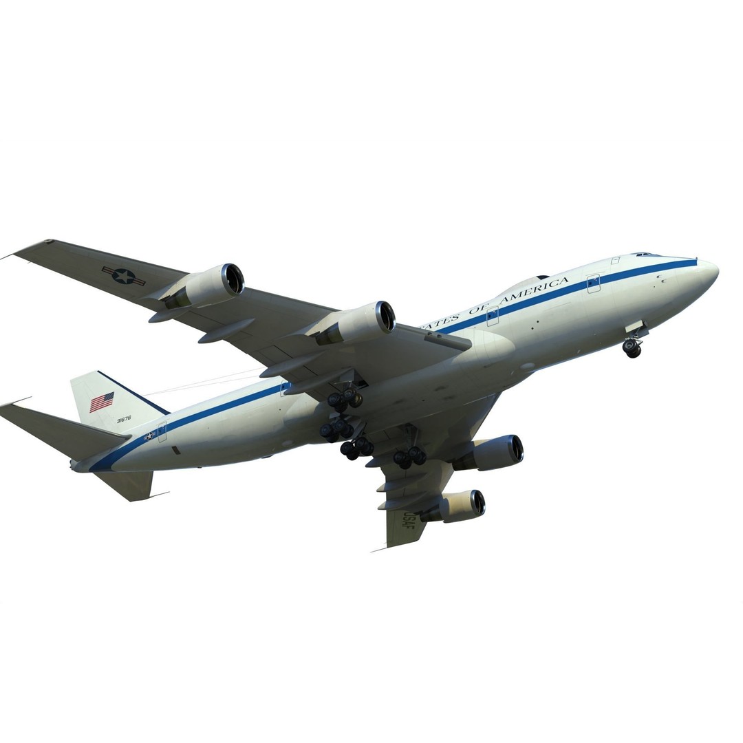 Boeing E-4 Doomsday Plane 3D Model – PBR Aircraft Asset, FBX, Blender - View 14