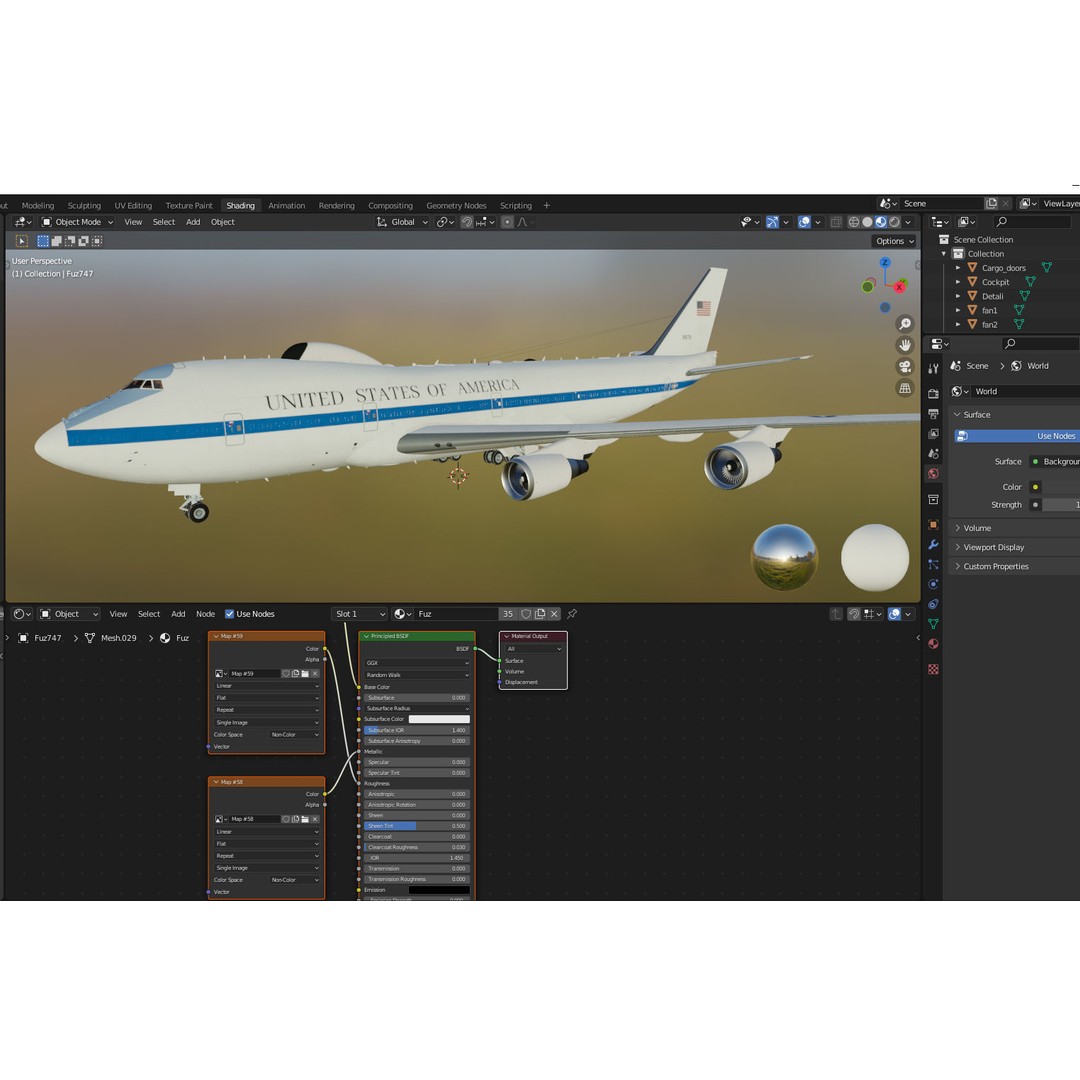 Boeing E-4 Doomsday Plane 3D Model – PBR Aircraft Asset, FBX, Blender - View 16
