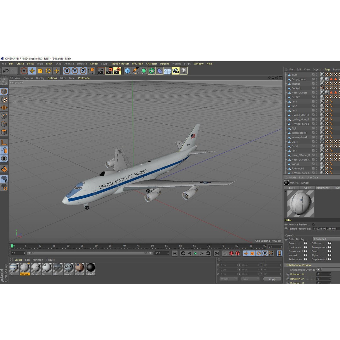 Boeing E-4 Doomsday Plane 3D Model – PBR Aircraft Asset, FBX, Blender - View 17