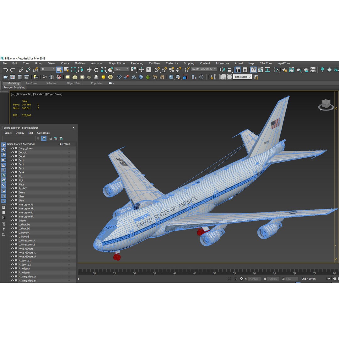 Boeing E-4 Doomsday Plane 3D Model – PBR Aircraft Asset, FBX, Blender - View 18