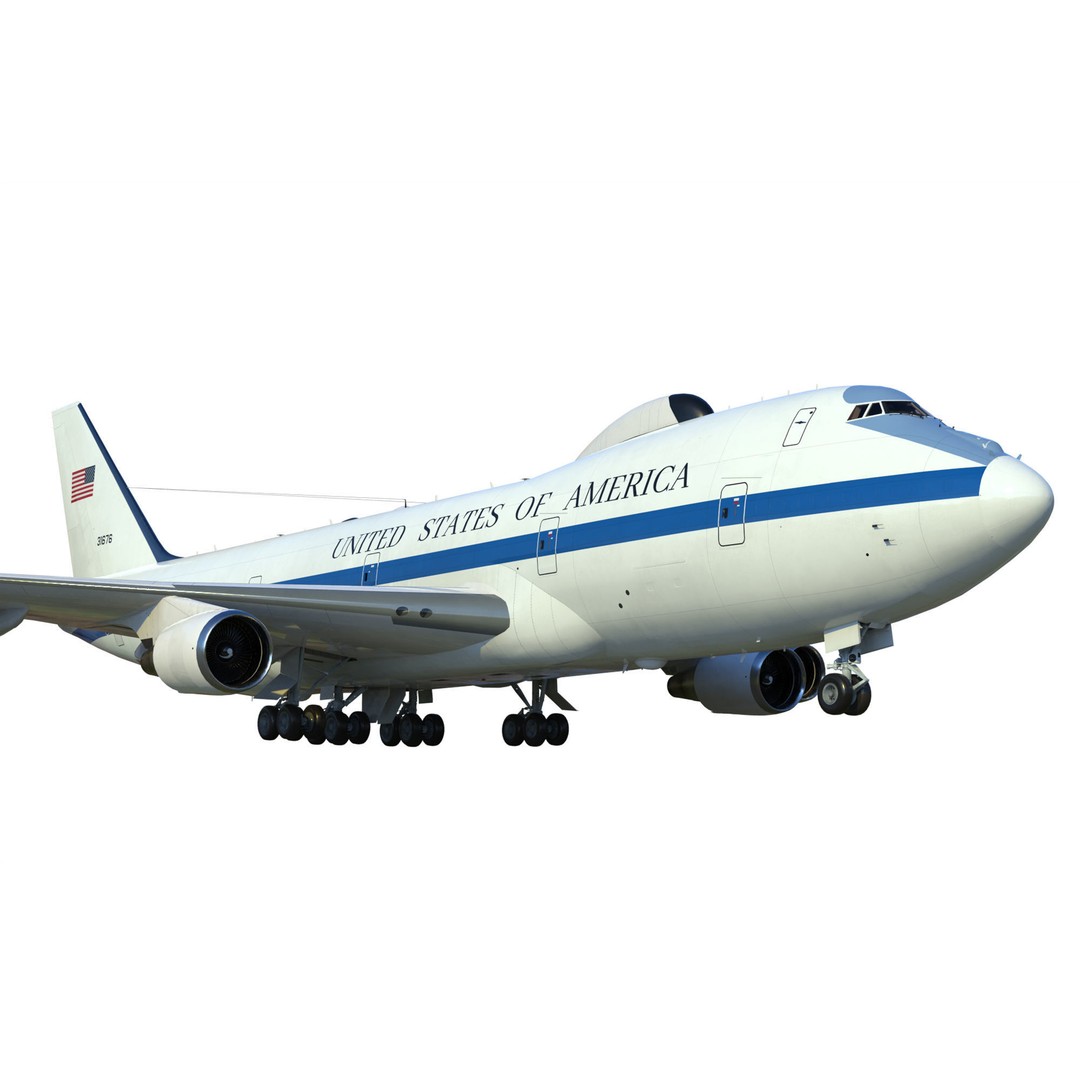 Boeing E-4 Doomsday Plane 3D Model – PBR Aircraft Asset, FBX, Blender - View 3