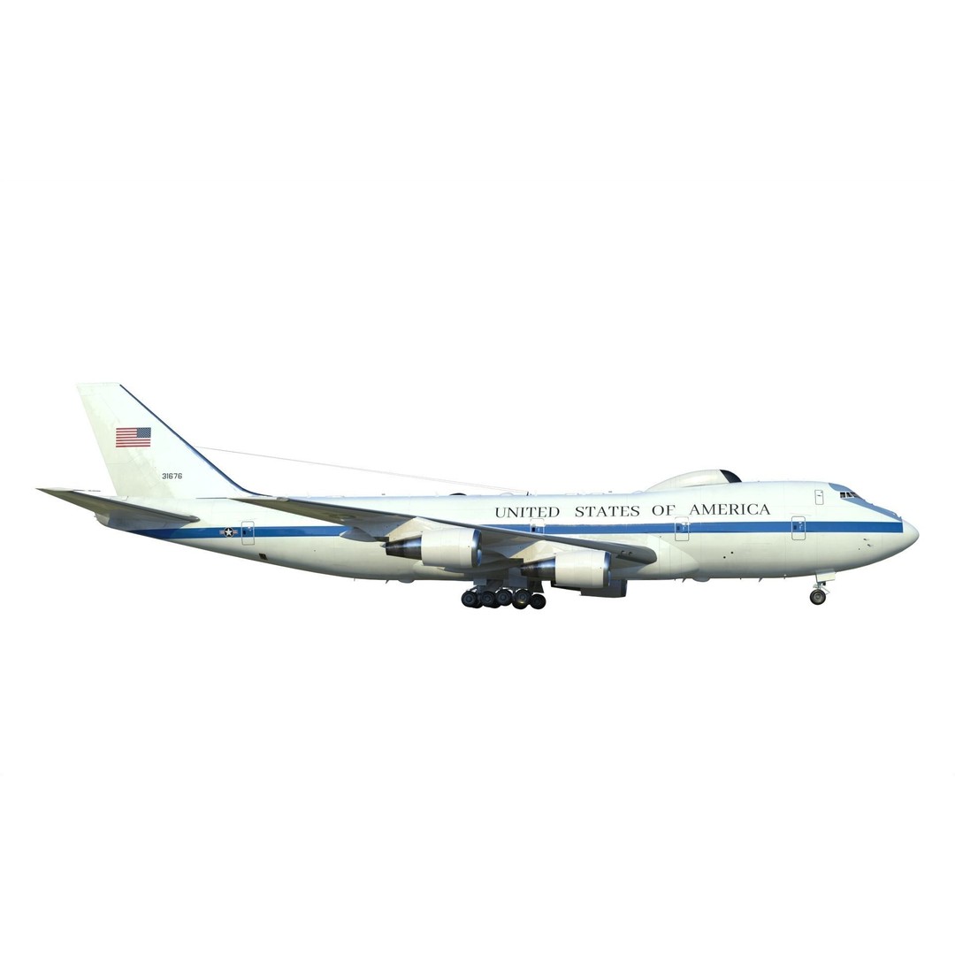 Boeing E-4 Doomsday Plane 3D Model – PBR Aircraft Asset, FBX, Blender - View 4