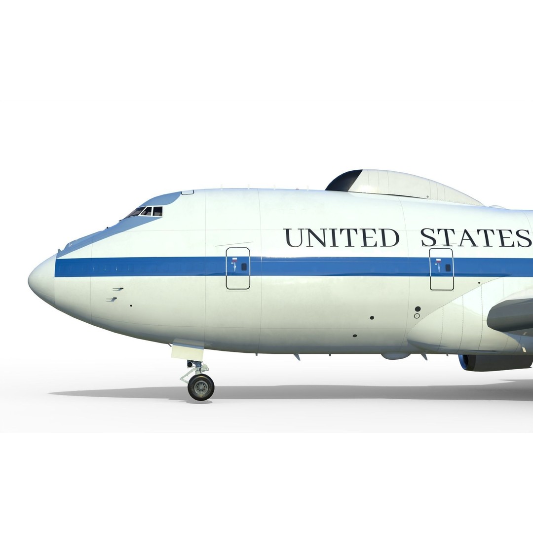 Boeing E-4 Doomsday Plane 3D Model – PBR Aircraft Asset, FBX, Blender - View 6