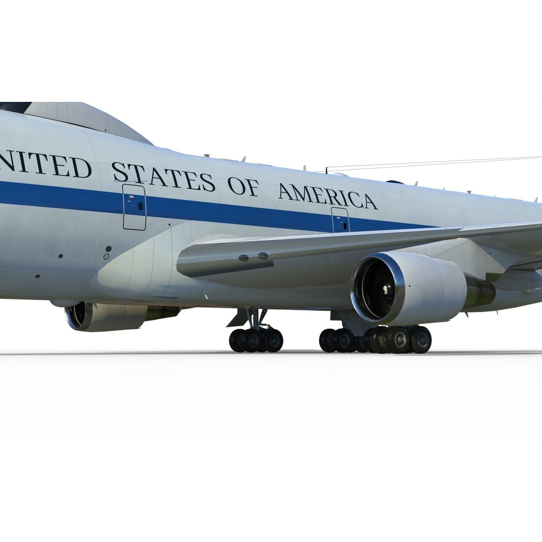 Boeing E-4 Doomsday Plane 3D Model – PBR Aircraft Asset, FBX, Blender - View 7