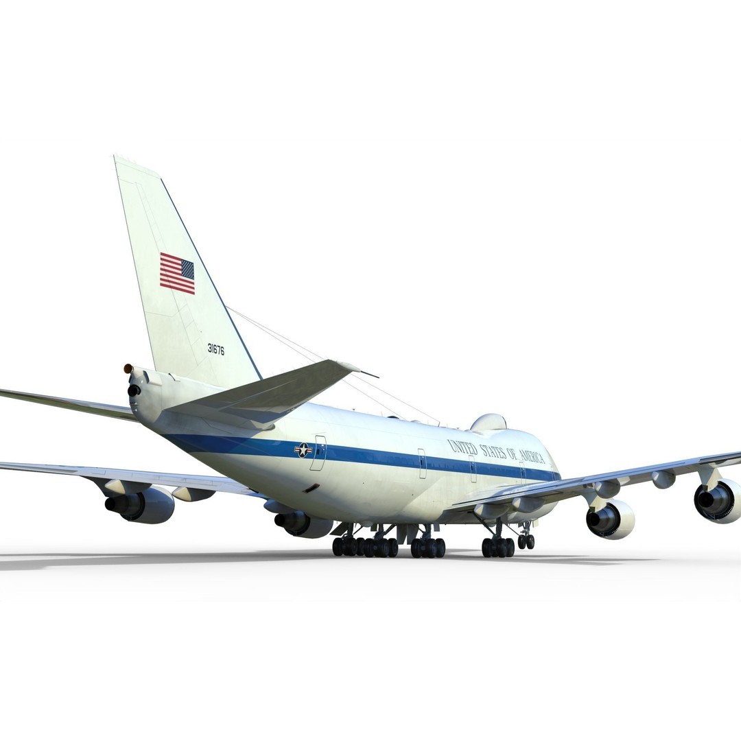 Boeing E-4 Doomsday Plane 3D Model – PBR Aircraft Asset, FBX, Blender - View 8