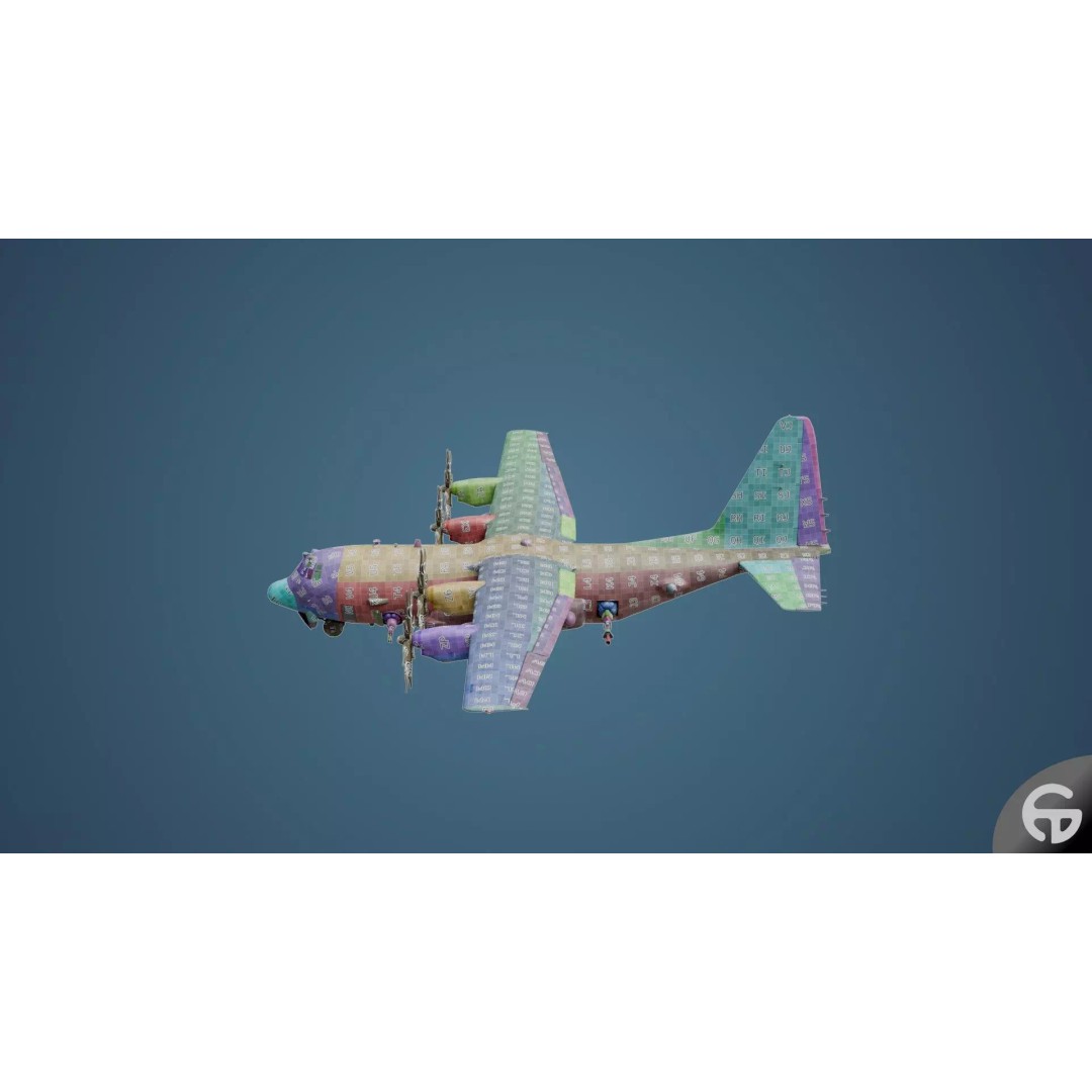 AC130 Gunship 3D Model – Realistic Low-Poly Game Asset, FBX - View 100