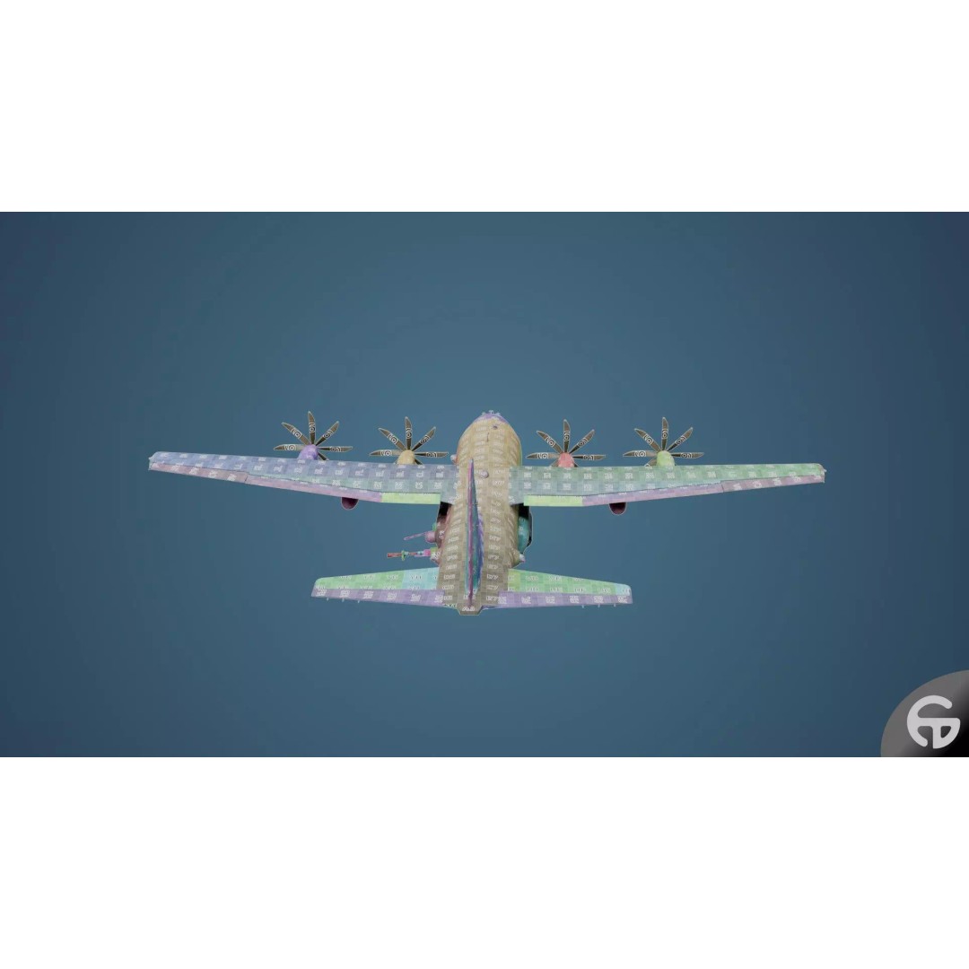 AC130 Gunship 3D Model – Realistic Low-Poly Game Asset, FBX - View 101