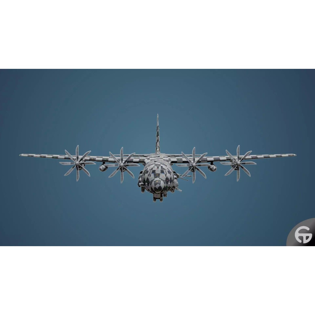 AC130 Gunship 3D Model – Realistic Low-Poly Game Asset, FBX - View 103