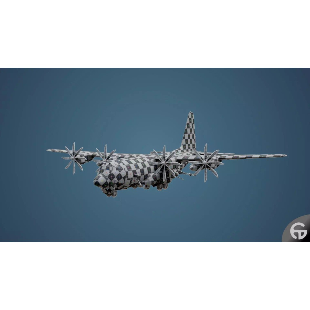 AC130 Gunship 3D Model – Realistic Low-Poly Game Asset, FBX - View 104
