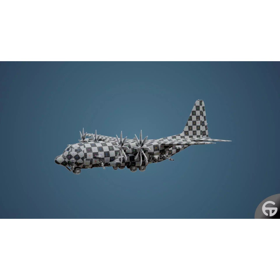 AC130 Gunship 3D Model – Realistic Low-Poly Game Asset, FBX - View 105