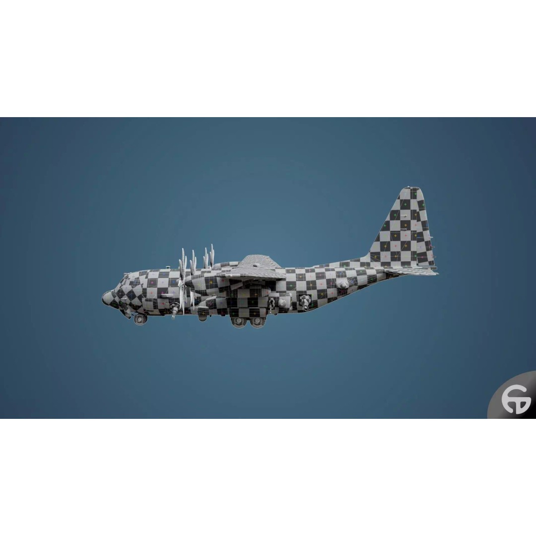 AC130 Gunship 3D Model – Realistic Low-Poly Game Asset, FBX - View 106